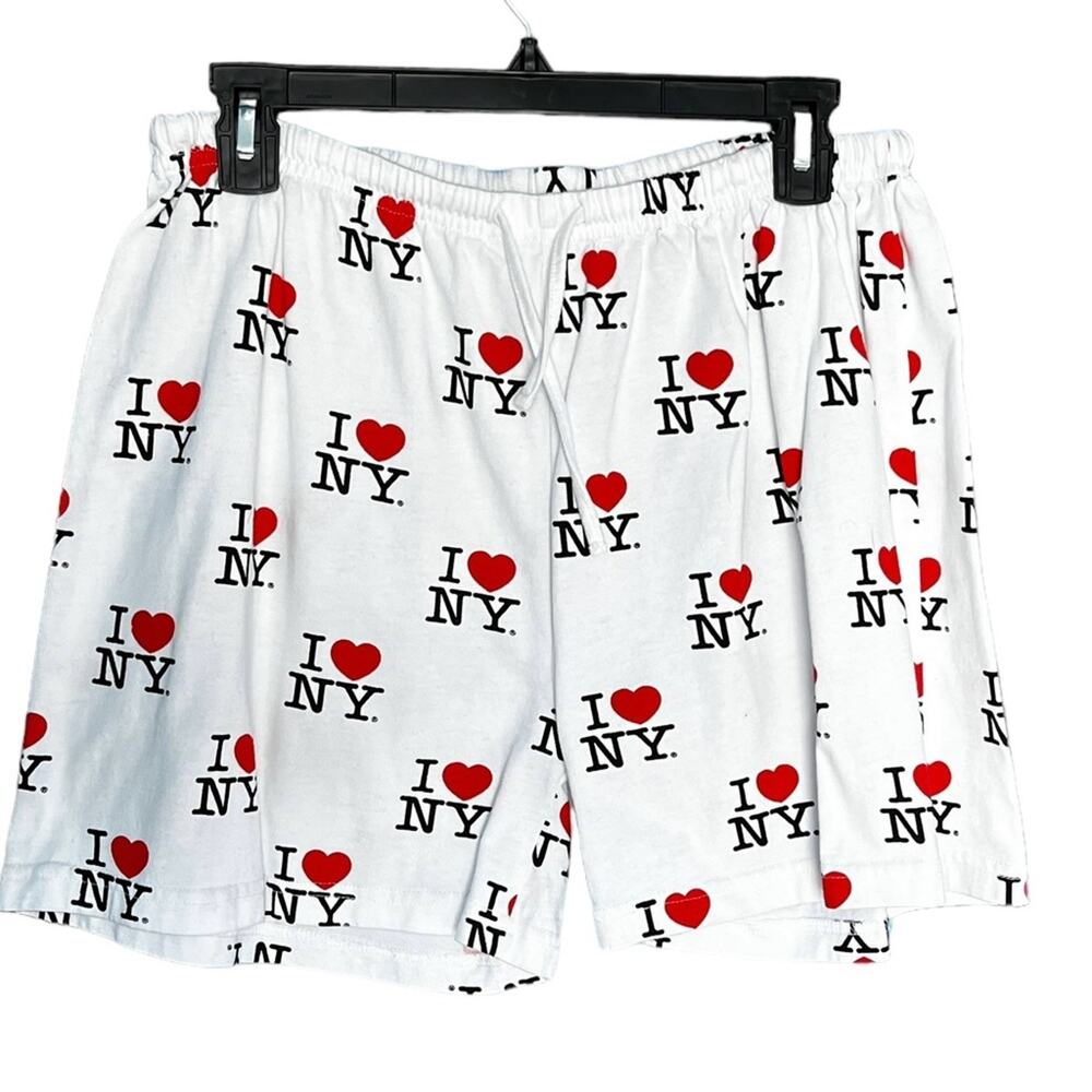 I love NY white cotton jersey knit shorts elastic waist size small